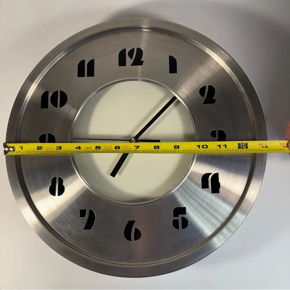 Silver‎ Wall Clock with Black Numerals